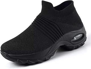Women's Walking Shoes Sock Sneakers Mesh Slip On Air Cushion Lady Girls Modern Jazz Dance Easy Shoes Platform Loafers Sneakers