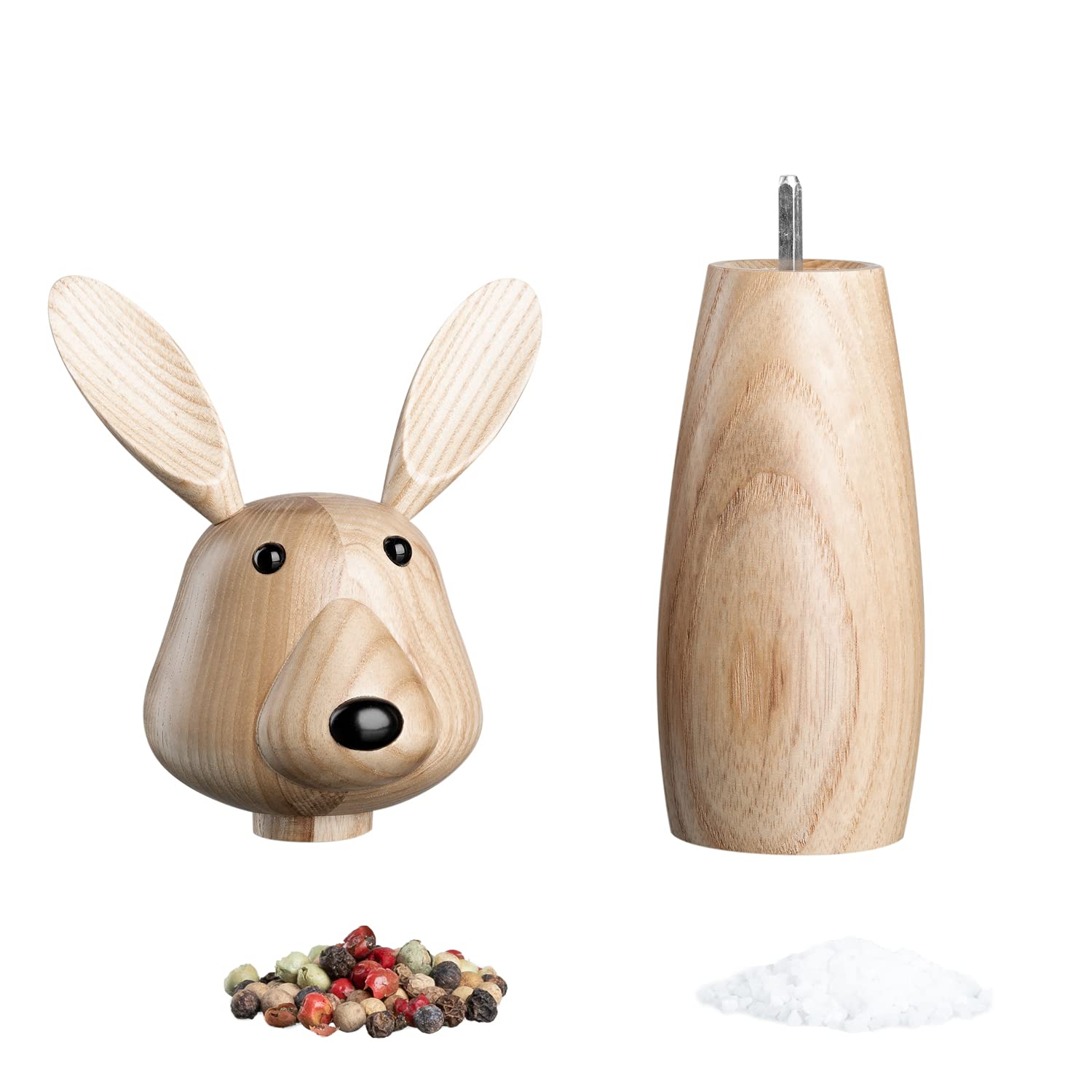 Leonardo Cucina 018699 Moulin à épices en bois Motif lapin Marron 25 cm