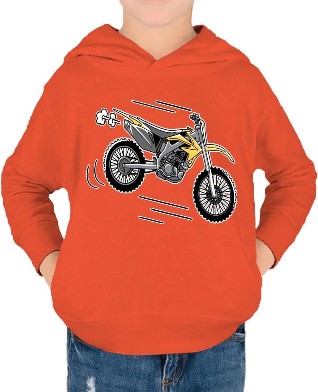 Wild Bobby Yellow Fast Dirt Bike Humor Toddler Pullover Fleece Hoodie