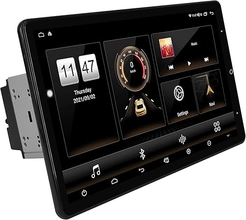 Estéreo de coche Android giratorio universal doble DIN de 13.3 pulgadas con 6 GB+128 GB IPS 1920 × 1080 unidad principal navegación GPS radio de