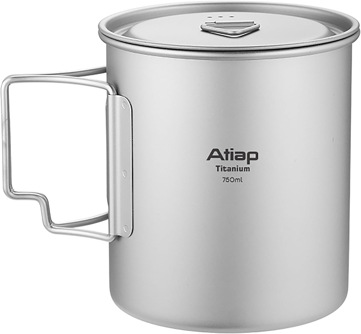 Titanium Pot 750ml Backpacking Pot Camping Coffee Pot Camp Mug Camping Pot with Lid Foldable Handle Portable Lightweight