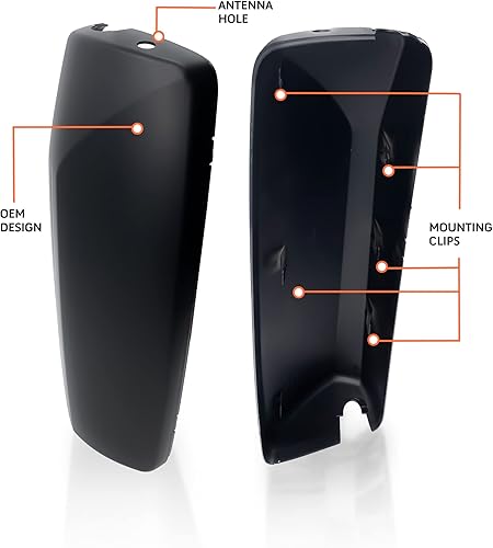 Miniatura 3 de TORQUE Cubierta de espejo de puerta de repuesto para Volvo VNL 2004-2018 semi camiones negro mate curvado juego de cubierta curva lado izquierdo LHD