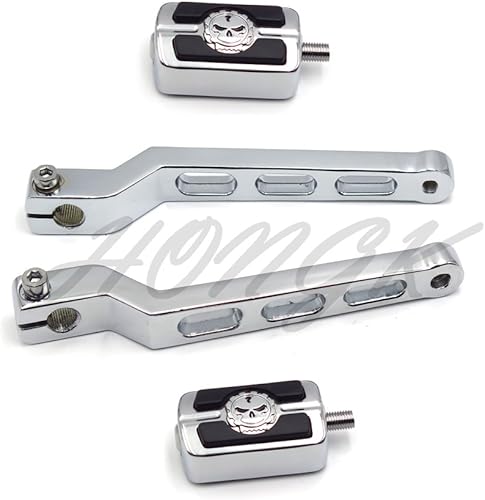 Miniatura 3 de HONGK- Chrome Aluminum Heel/Toe Shift Levers with Skull Shifter Pegs Compatible with H-D Heritage Softail FLST 1986-later [B07FDKPVMN]