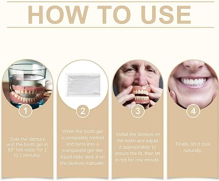Silicone Denture Reline Kit,Premium Full Denture Set,Silicone Dentures Full Mouth for Men and Women,Moldable Dentures to Fit Over Existing Teeth,Special Design,Easy to Operate,Compact and Portable