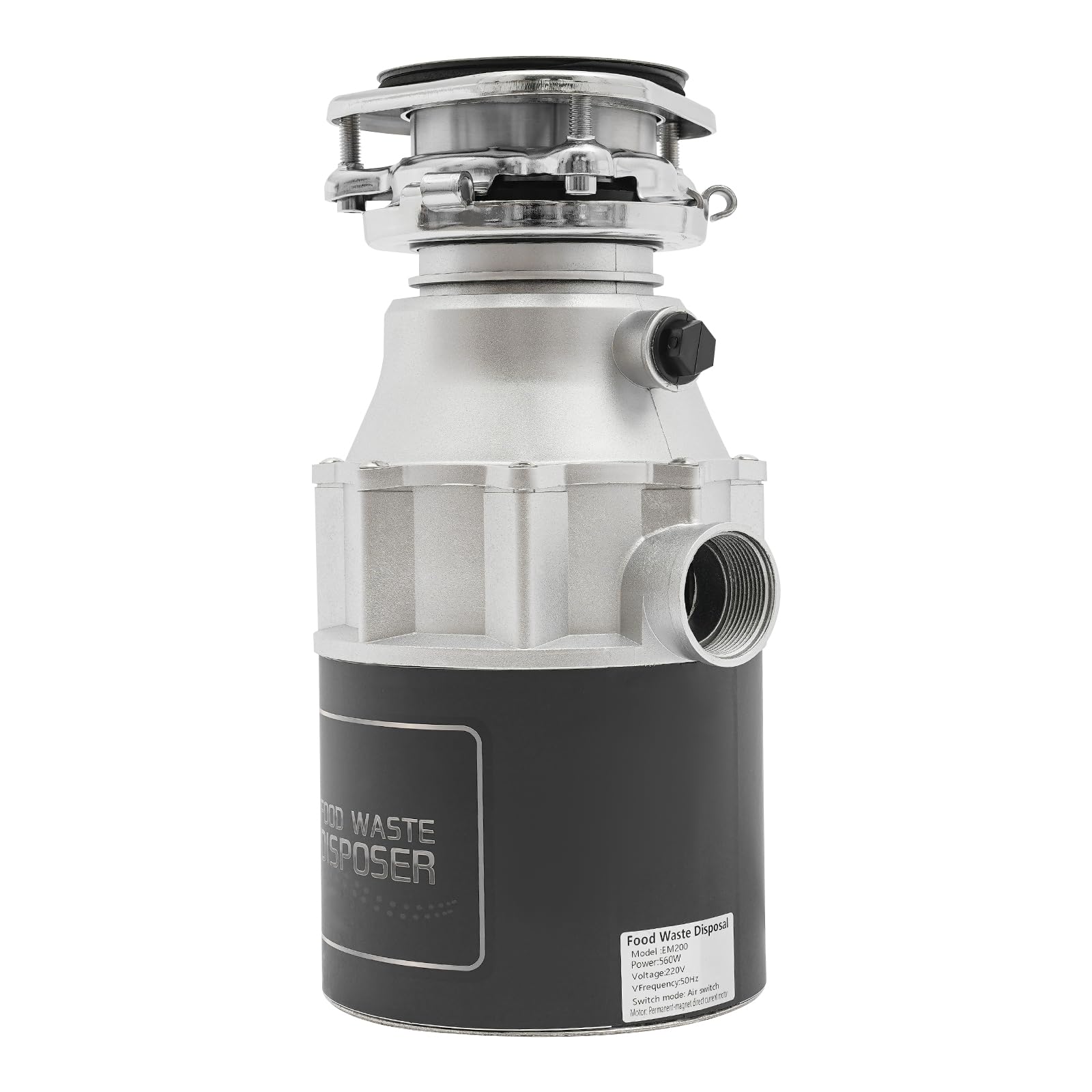 Triturador de residuos de cocina, 3/4 HP 220 V 3600 rpm, para cocina, trituradora de residuos de alimentos, diseño a presión, molinillo de basura profesional para fregadero, cubo de basura eléctrico,