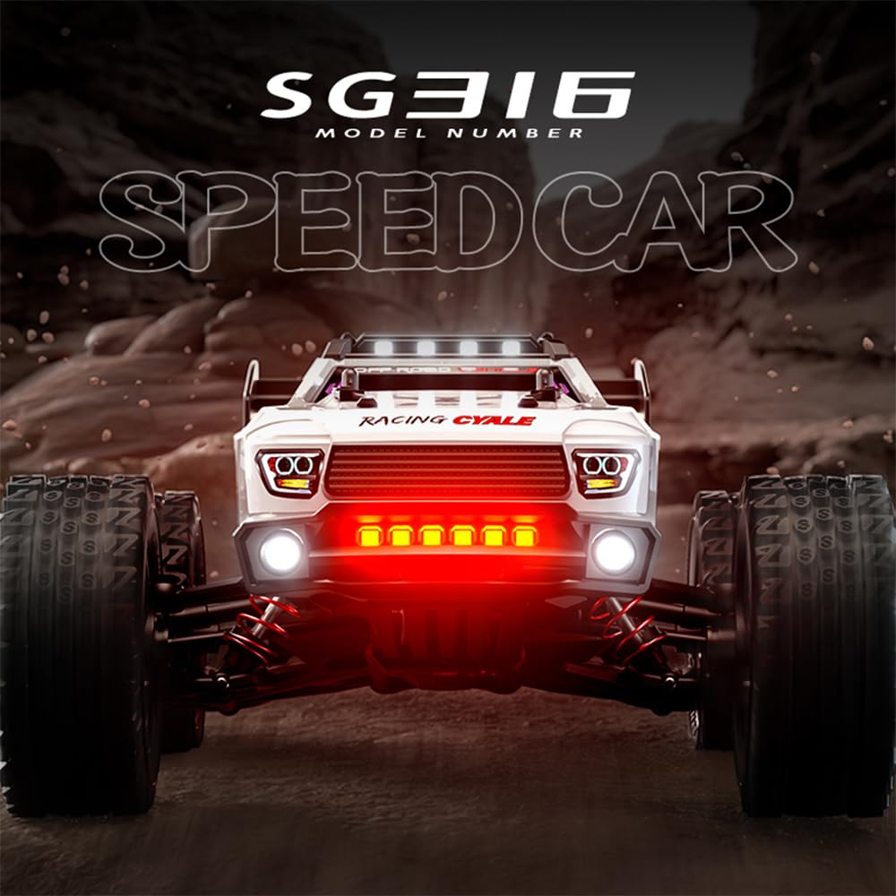 SG316 MAX Auto telecomandata 80 km/h, 4WD Off Road Race Buggy per adulti, motore brushless 1/16 RC ad alta velocità, fuoristrada Drift auto da corsa, 1 batteria