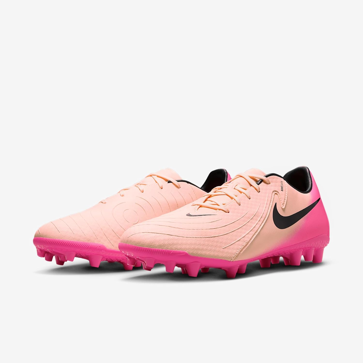 Nike Phantom GX 2 Academy AG Low-Top Soccer Cleats (FJ2552-800, Crimson Tint/Pink Blast/Black) Size 9.5