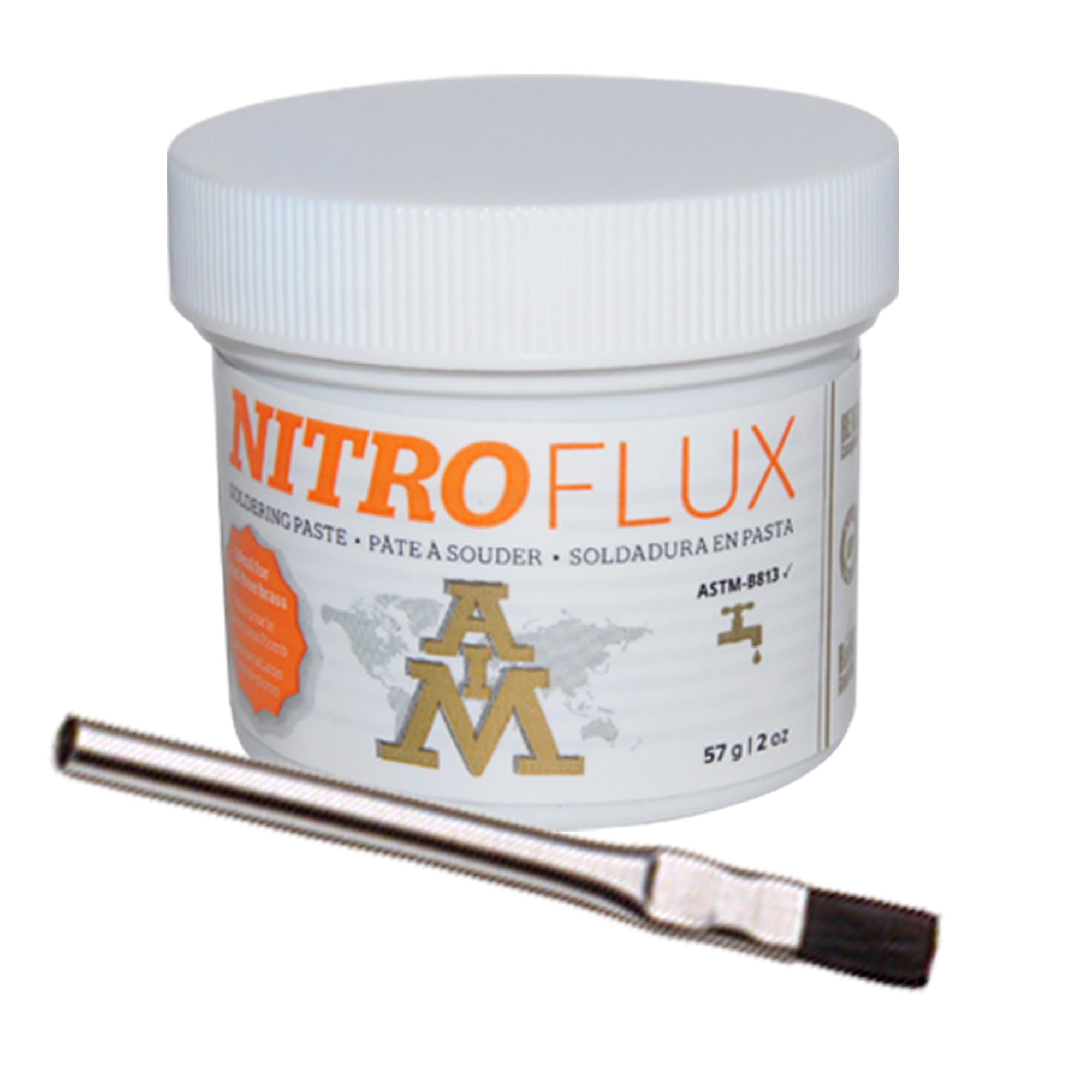 AIM Nitroflux - Pasta de soldadura para fontanería y usos generales (57 g), color gris plateado