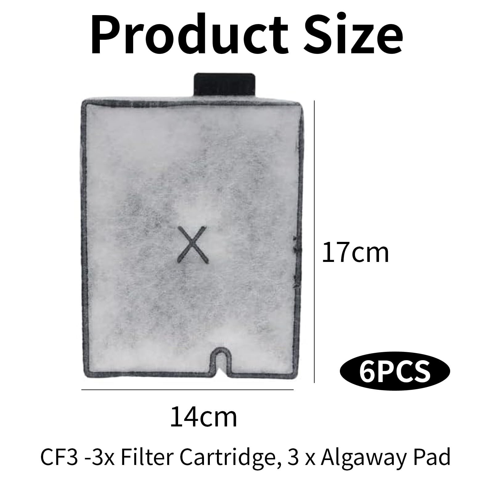 GIONAR 3 Pack Compatible with Interpet CF3 Internal Filters, Replacement Filter Cartridges, Includes Algaway Pads (CF3 - Three Months) - Image 2