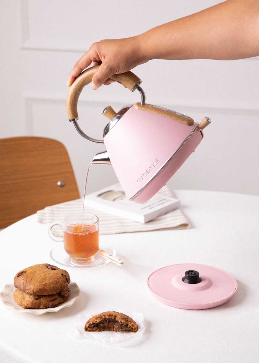 Toaster Pastellrosa mit Wasserkocher Pastellrosa 1L Retro Set