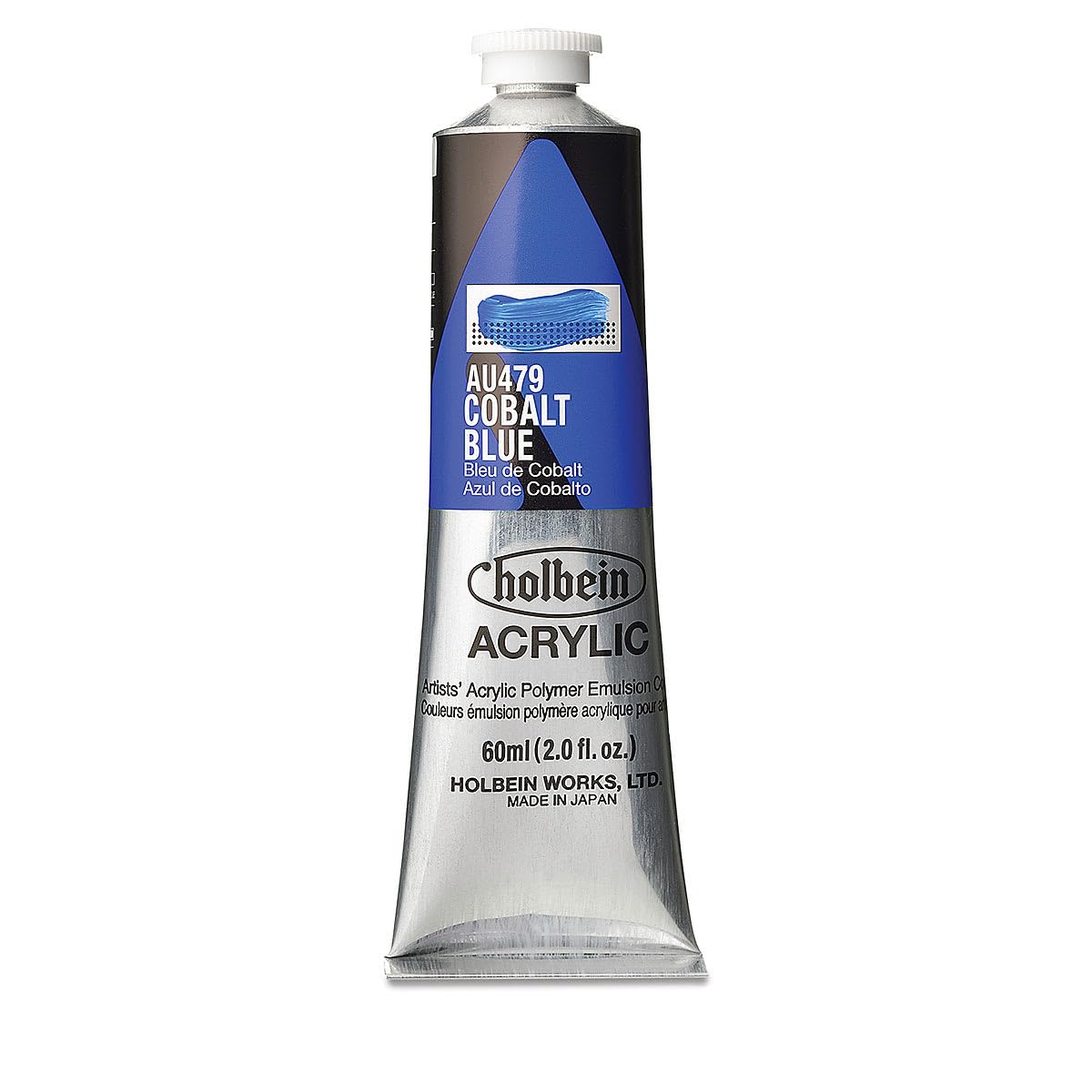 Bleu cobalt acrylique Holbein Heavy Body en tube de 60 ml pour artistes