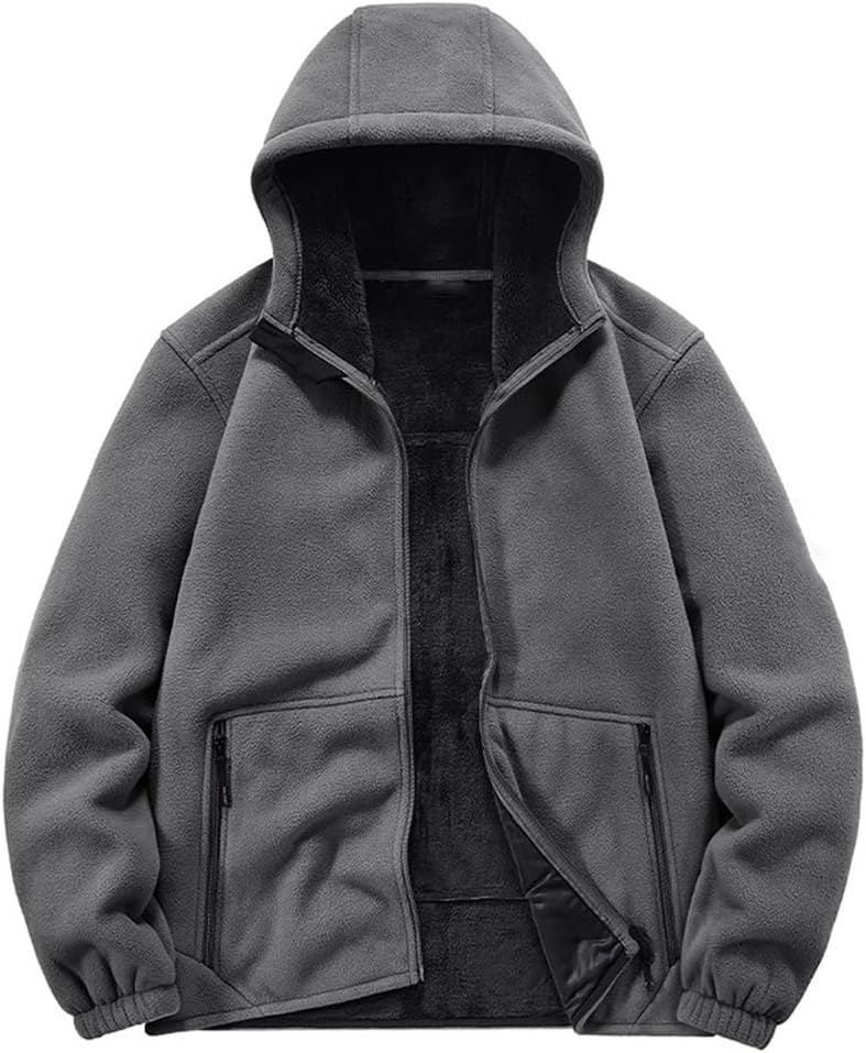 JSEIAJB Velvet Thickened Warm top Middle Aged Elderly Casual Jackets, Shake Fleece Coat Men's Winter