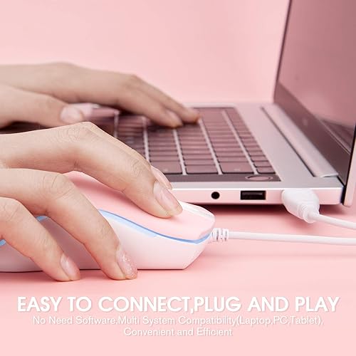 Miniatura 6 de Rii Ratón con cable, mouse de computadora USB, ratones de oficina ópticos RGB para PC, computadora, computadora portátil, escritorio, ventanas,