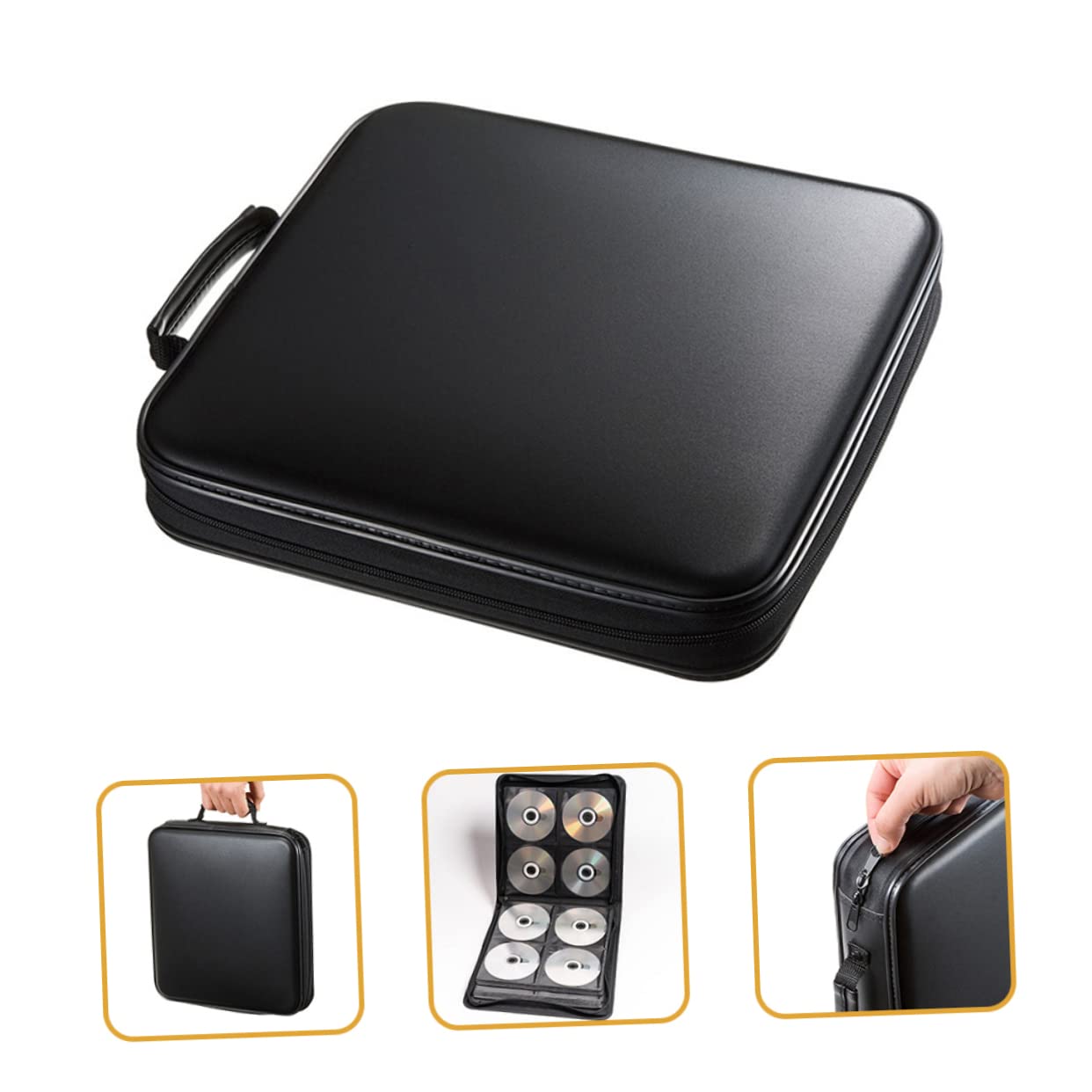 Hemobllo Custodia per CD Cerniera in Plastica Porta CD per Casa Custodia per Dvd Esterna Grande Capacità Leggero e Portatile Protezione da Polvere e Graffi