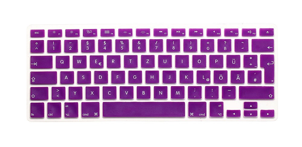 System-S QWERTZ - Funda de Teclado de Silicona para MacBook Pro de 13, 15 y 17 Pulgadas, iMac y MacBook Air de 13 Pulgadas, Color Morado