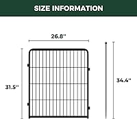 Vista 3 de FXW Rollick Unleashed - Corral para perros al aire libre y en interiores, 32 pulgadas 4 paneles para perros pequeños y medianos, Negro│Patentado