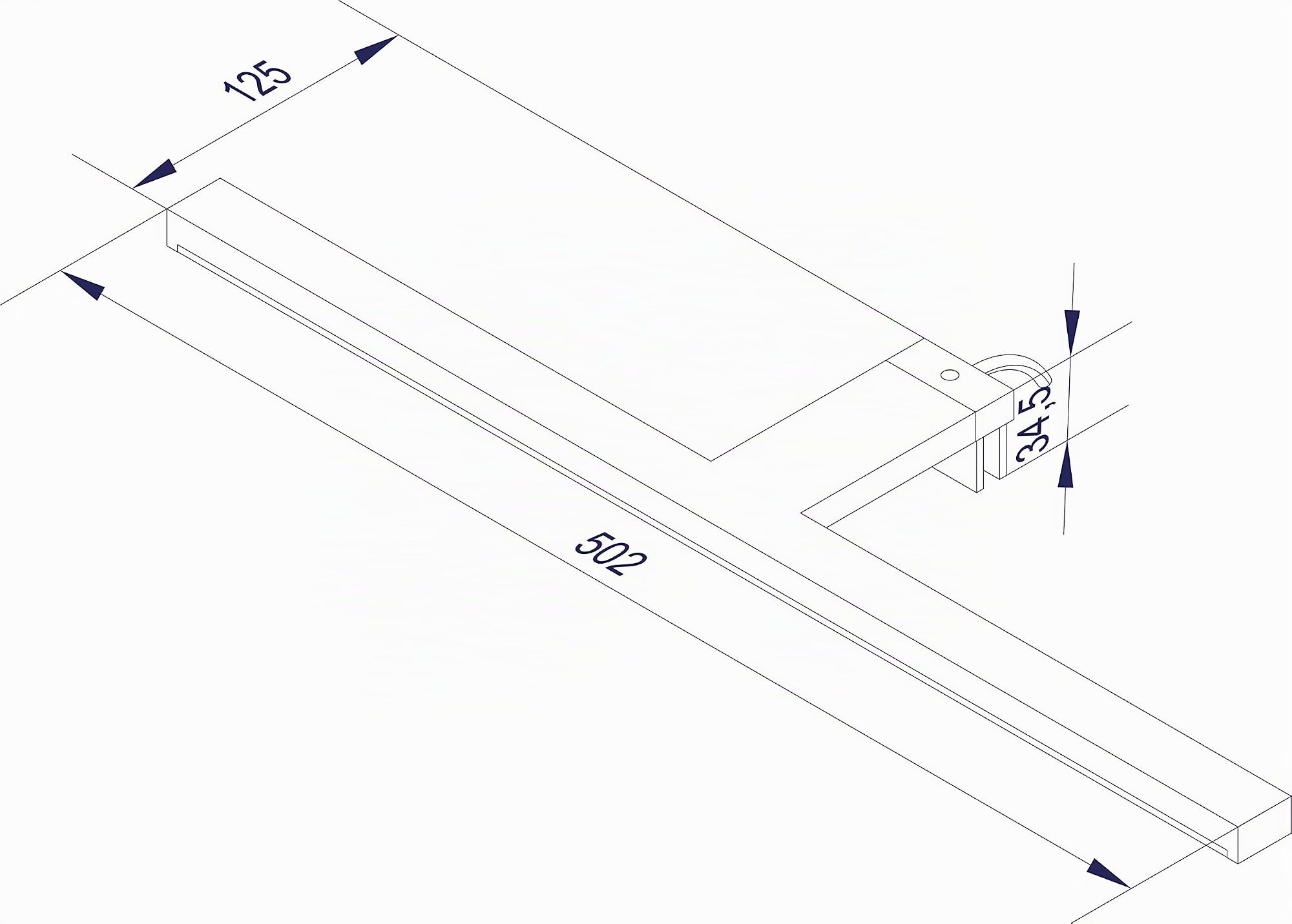 FACKELMANN LED-Aufsatzleuchte/Maße (B x H x T): ca. 50 x 4 x 12,5 cm/hochwertige LED-Leuchte fürs Badezimmer/Spiegelleuchte für einen Badschrank/Farbe: Silber/Energieeffizienzklasse A+++