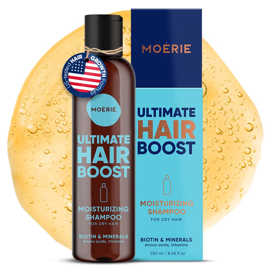 Moerie Ultimate Hair Growth Shampoo - Per capelli più lunghi, spessi e pieni - Prodotti volumizzanti vegani - Senza parabeni e silicone - Tutti i tipi di capelli - Idratante