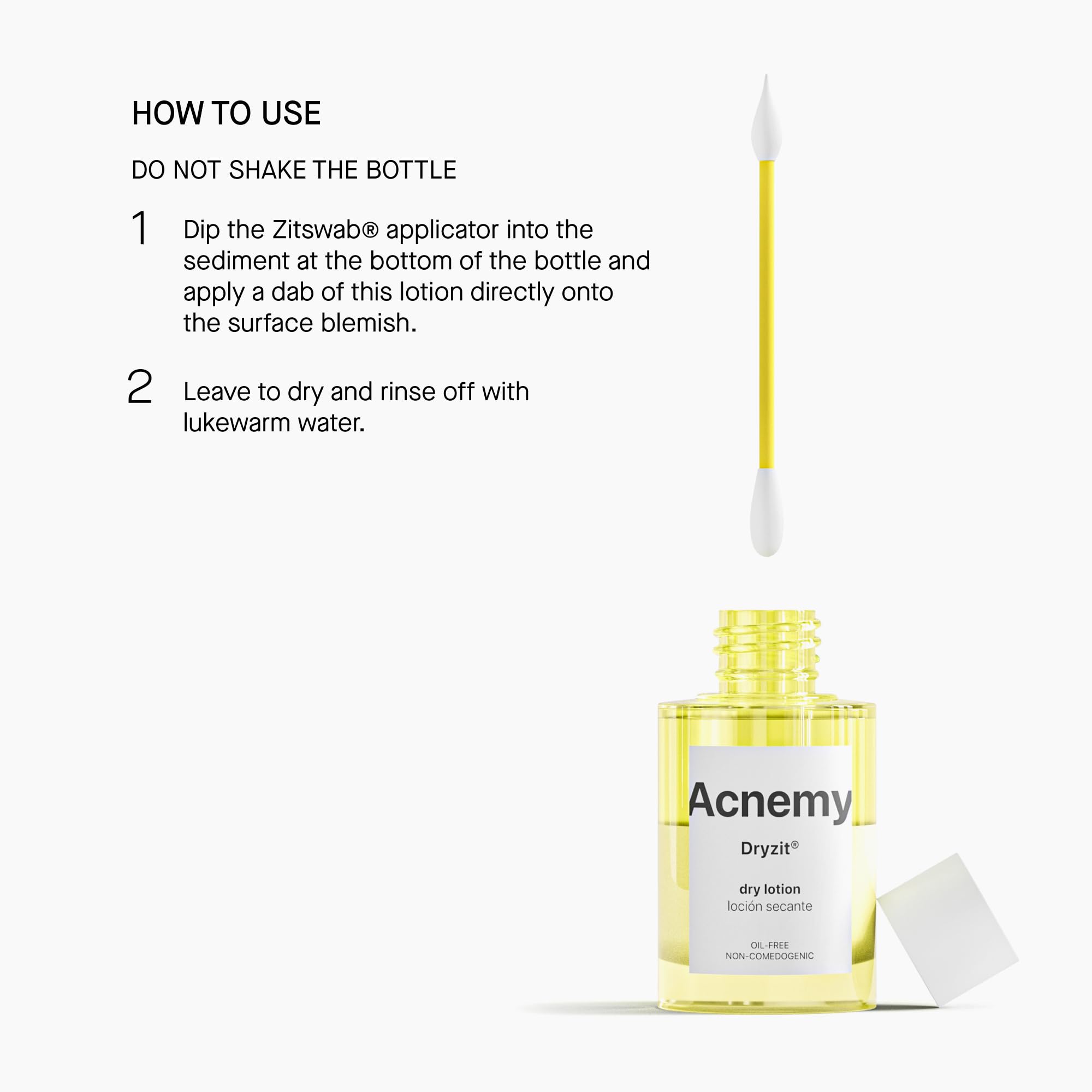 ACNEMY DRYZIT® - Lozione astringente per brufoli, 30 ml – Trattamento antiacne per foruncoli, riduce l'infiammazione e lenisce la pelle grazie all'acido salicilico e alla calamina