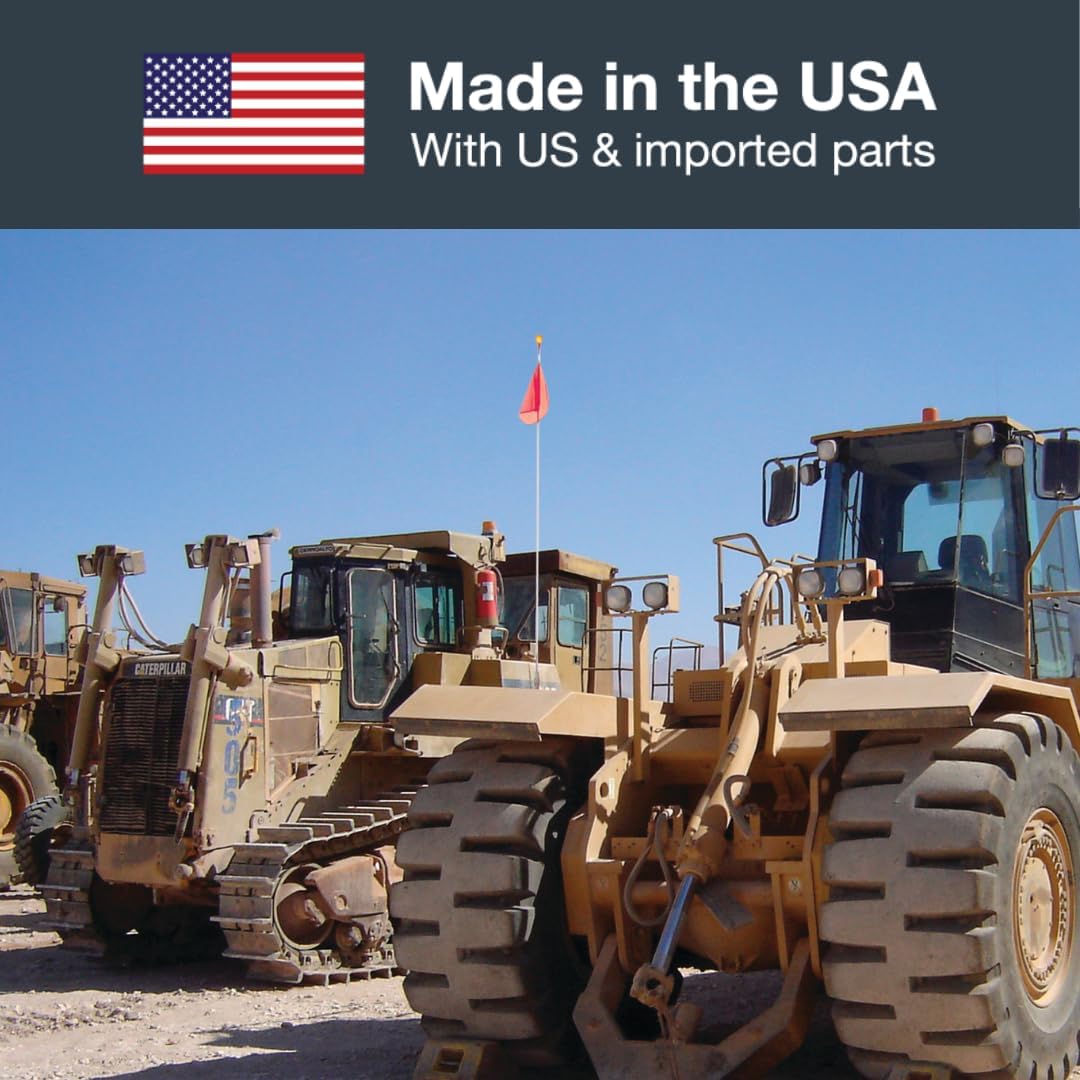 Checkers Heavy Duty Quick Disconnect 12" Orange with White X Warning Whip Safety Flag with 6' Pole - Industrial Safety Flags for Trucks, Mining, Construction - Made in the USA - FS6X-QD-O