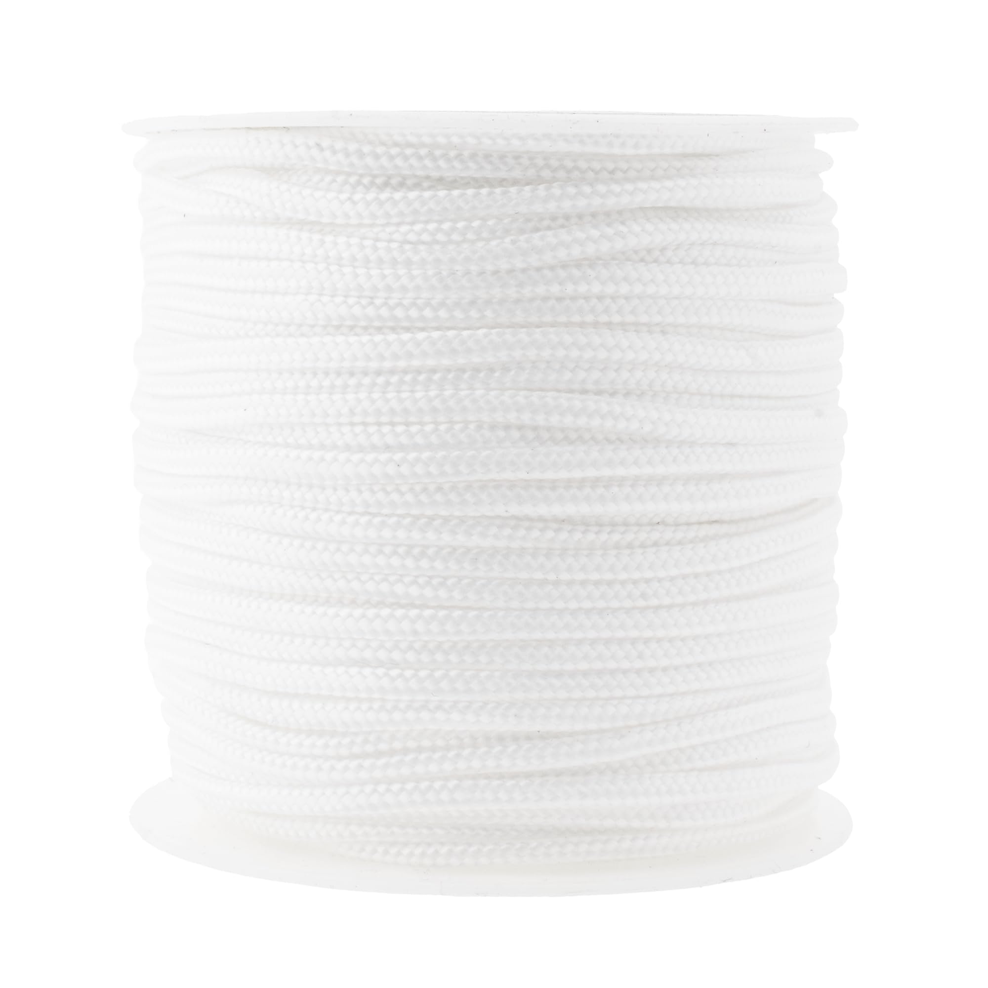 Mandala Crafts 3mm White Blind Strings Lift Shade Cord - 55 Yards Braided Nylon Cord for Roman Shades, Curtain String, and Blinds Repair or