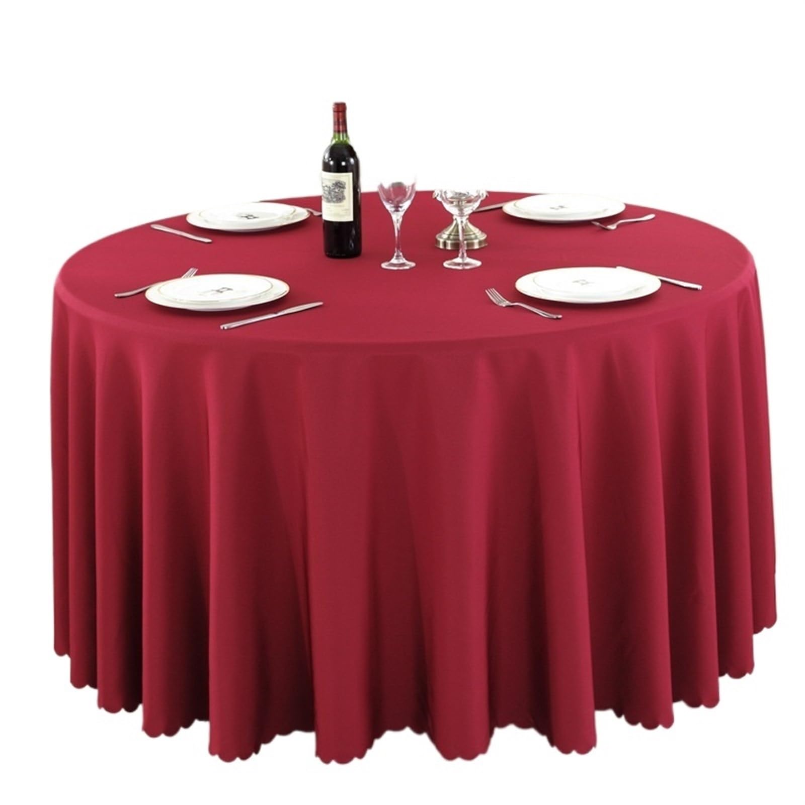 Nappe de mariage ronde rouge clair pour sublimer votre decoration de banquet d'anniversaire