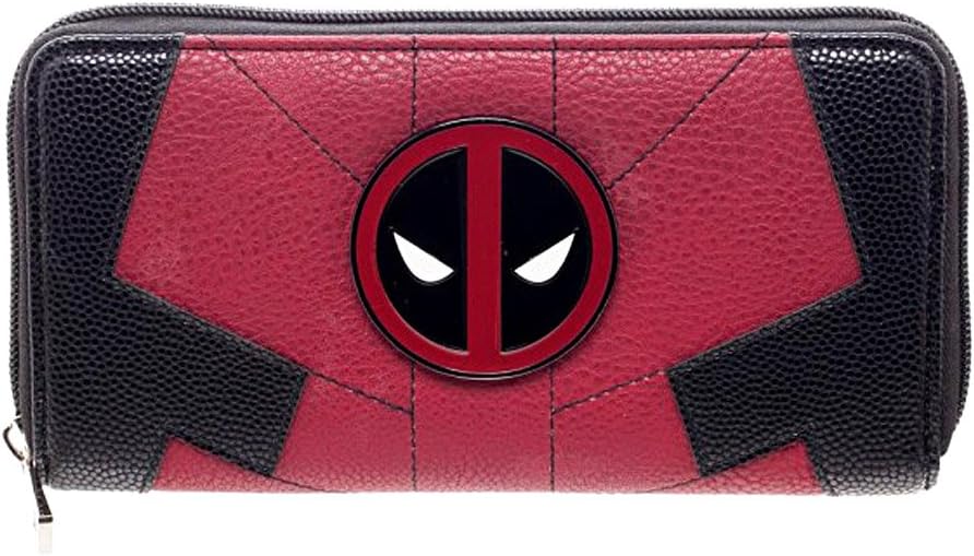 Marvel Comics Deadpool Juniors Suit Up Zip Around Wallet,Red & Black,One Size