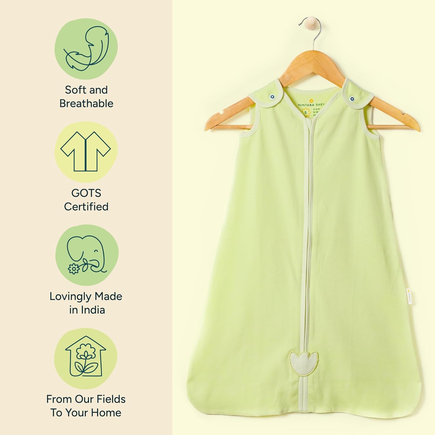 NINTARABABY 0.5 TOG Sleep Sack - Premium Organic Cotton, Lightweight Wearable Blanket for Newborns, Infants & Toddlers - Image 6