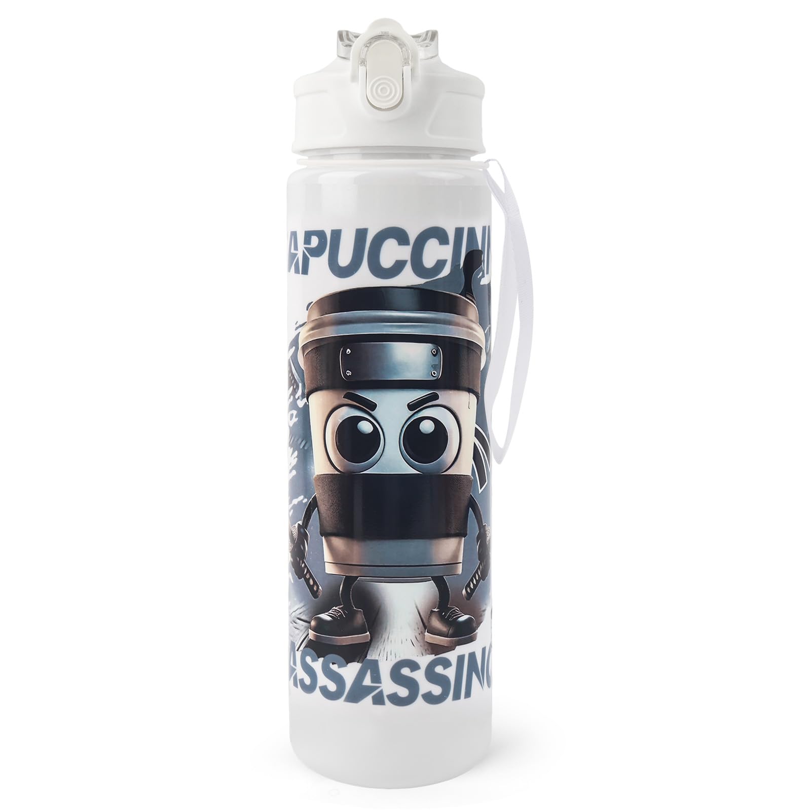Novelty Brainrot Plastic Water Bottle Reusable Leak Proof, Bpa Free Water Bottle with Lid & Straw for Kids Adult, Fun Meme Style Drink Tumbler For School Travel Gym, Pefect Gifts for Meme Fans