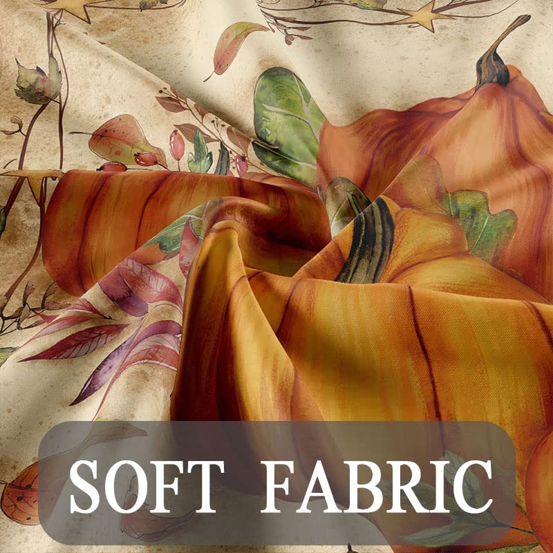 Image of Boziqr Fall Shower Curtains for Bathroom, Autumn Pumpkin Harvest Farmhouse Thanksgiving Halloween Fabric Shower Curtain with Hooks Set 70x70 Inch