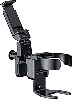 Vista 6 de WixGear Portavasos para cochecito con soporte para teléfono, soporte universal 2 en 1 para cochecito, silla de ruedas, andador
