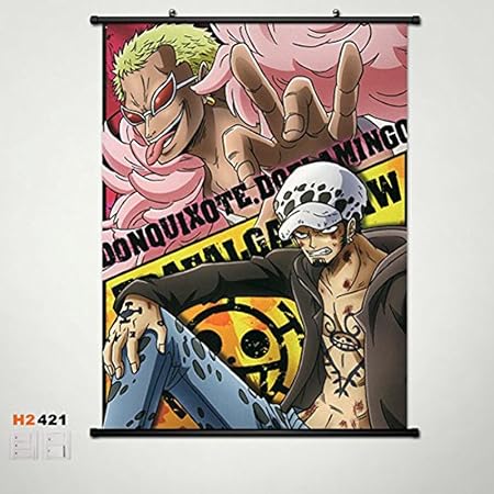 Amazon Com Home Decor Anime One Piece Law Donquixote Doflamingo Wall Scroll Poster Fabric Painting 23 631 5 Inch 421 Posters Prints