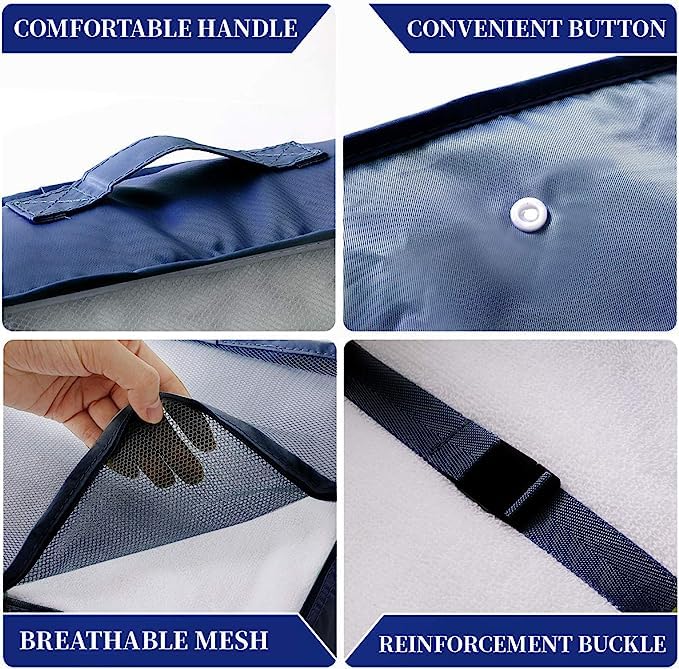 Image of Nightstar 7 Pcs Foldable Luggage and Laundry Bag Pouch Waterproof Travel Toiletry Organizer Garment Storage Bag Portable Packing Cubes (1 Pc) (Navy Blue)