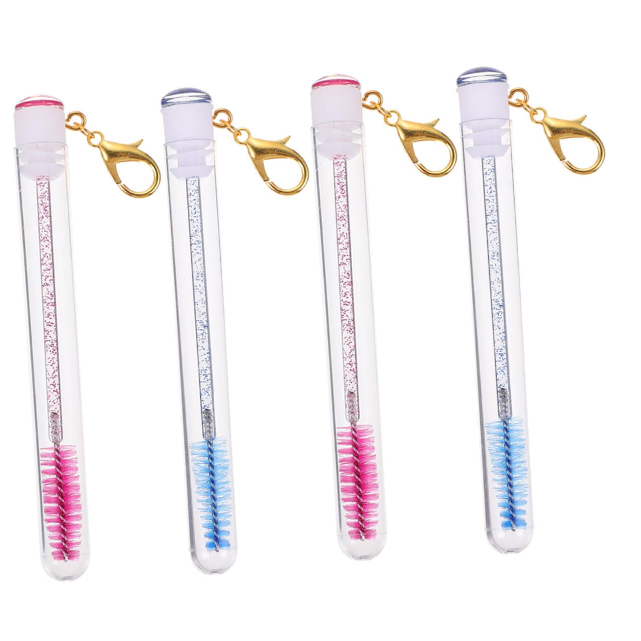 HAPINARY 4pcs Lash Brush Keychain Mascara Bottles Empty Eyelash Tubes for Makeup