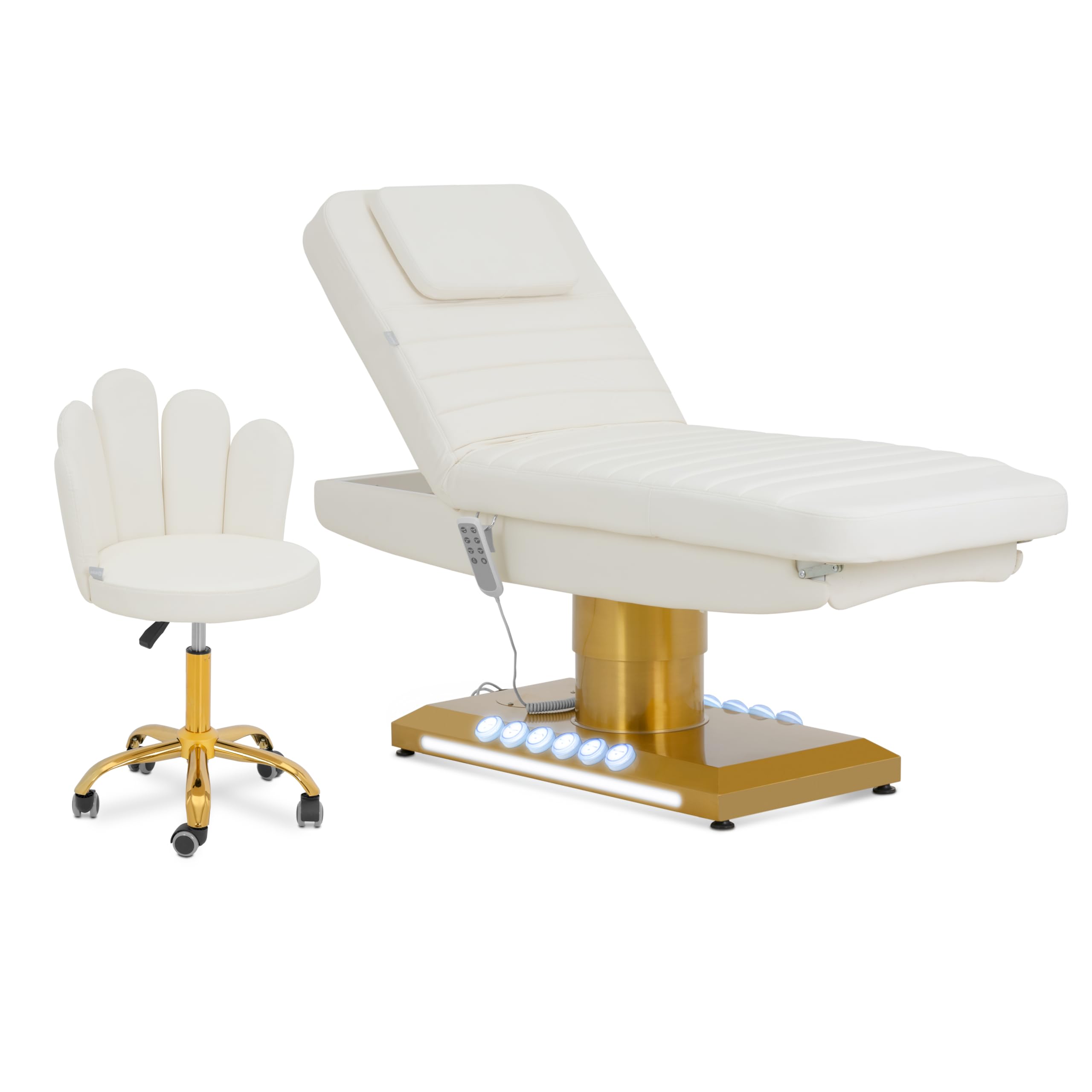 Physa Drehstuhl Rollhocker mit Lehne Friseurhocker 51 - 66 cm 150 kg Zartrosa & Golden, Zartrosa, Golden Physa Drehstuhl Rollhocker mit Lehne Friseurhocker 51 - 66 cm 150 kg Zartrosa & Golden, Zartrosa, Golden