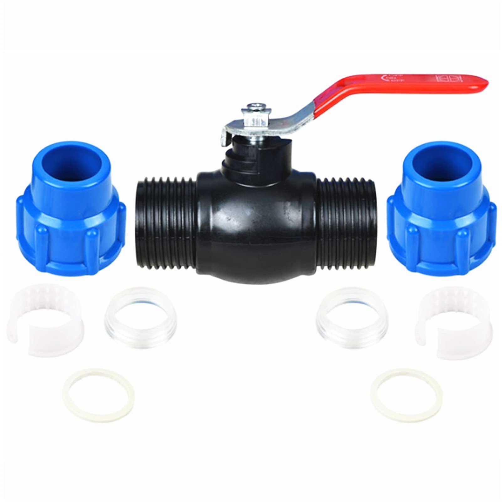 Juntas y conexiones de fontanería de acero inoxida 20/25/32/40/50/ 63mm Plastic Water Pipe Steel handle Quick(Black,25mm)