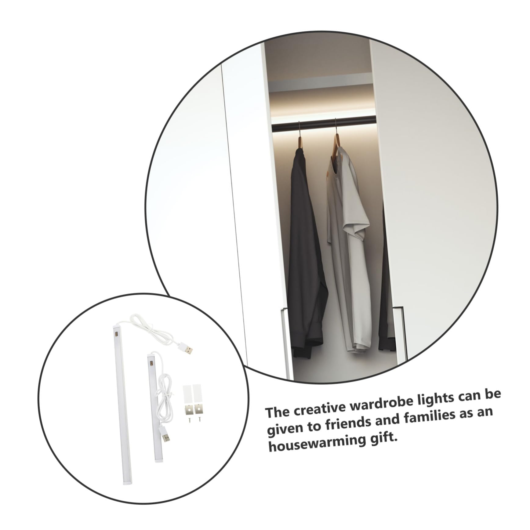 Lot de 2 Lampes LED à Induction Rechargeables Détecteur de Mouvement, Éclairage Étanche sous Meuble, Lumière Douce et Compacte, Cuisine et Placard