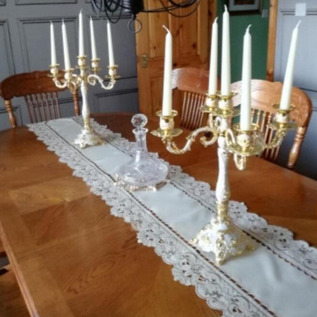 Kerzenständer Eleganter Metall Kerzenhalter Mehrarmiger Kandelaber Kunstvolle Candelabra Robuster Tischleuchter Modernes Trumpet Design für Hochzeiten, 3-Arm-Gold