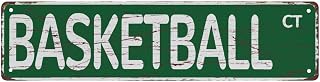 Metal Tin Signs Basketball Court Funny Vintage Slim Street Tin Signs 16 X 4 Inch Wall Art Decor Iron Poster For Home Farmhouse Bar Cafe Yard Indoor Outdoor Gift