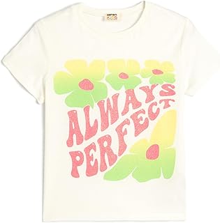 كوتون تيشرت عصري مطبوع للبنات