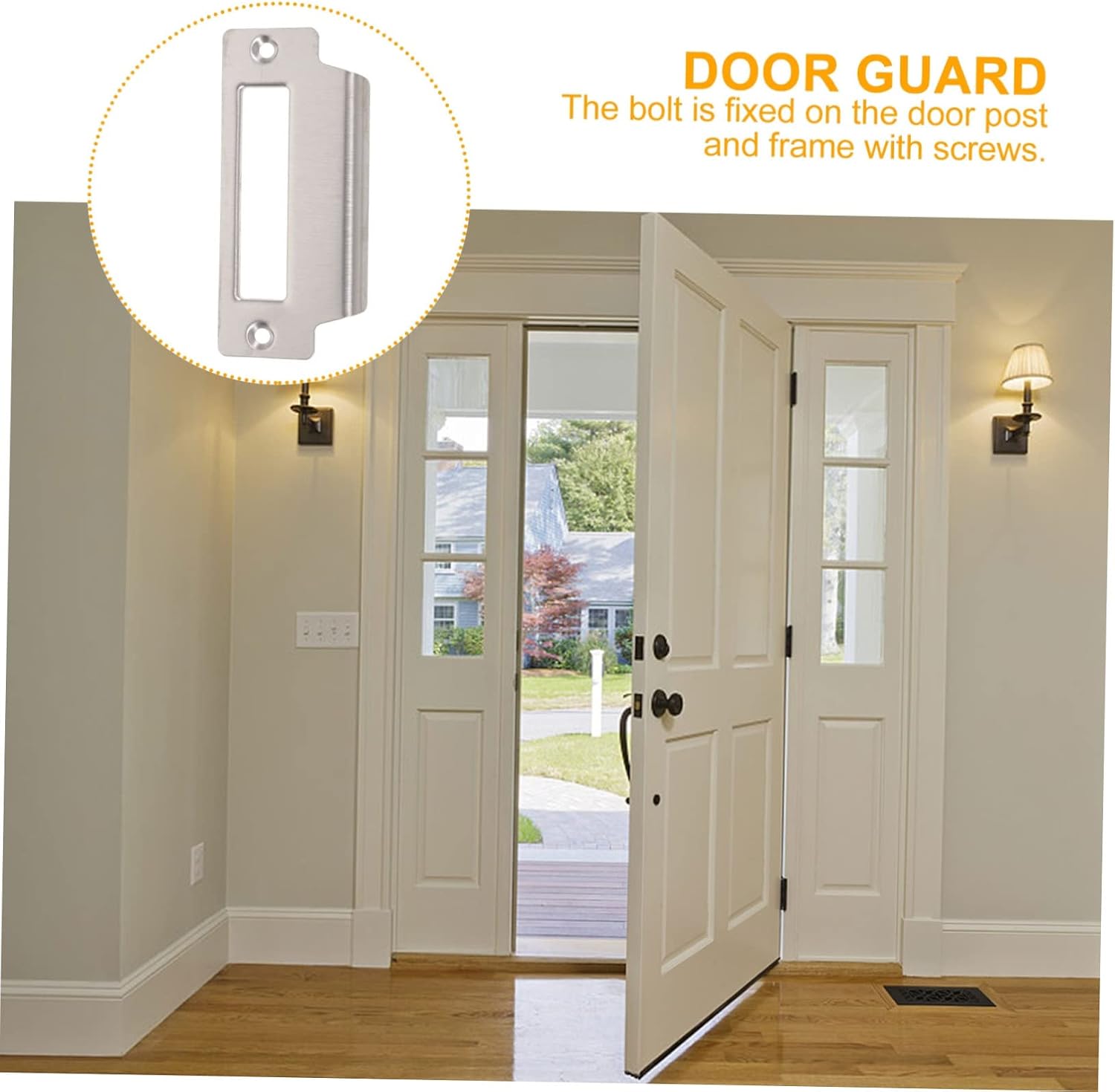 OSALADI 5pcs Door Jamb Security Reinforcement Kit Strike Plate for Enhanced Installation Door Security Device