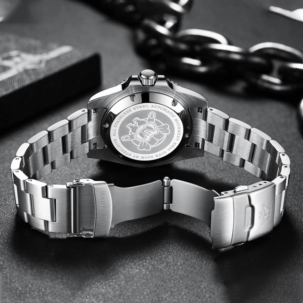 watchdives Steeldive SD1953 Orologio Automatico da Uomo, in Acciaio Inox, Movimento NH35, 300 m, Orologio Subacqueo
