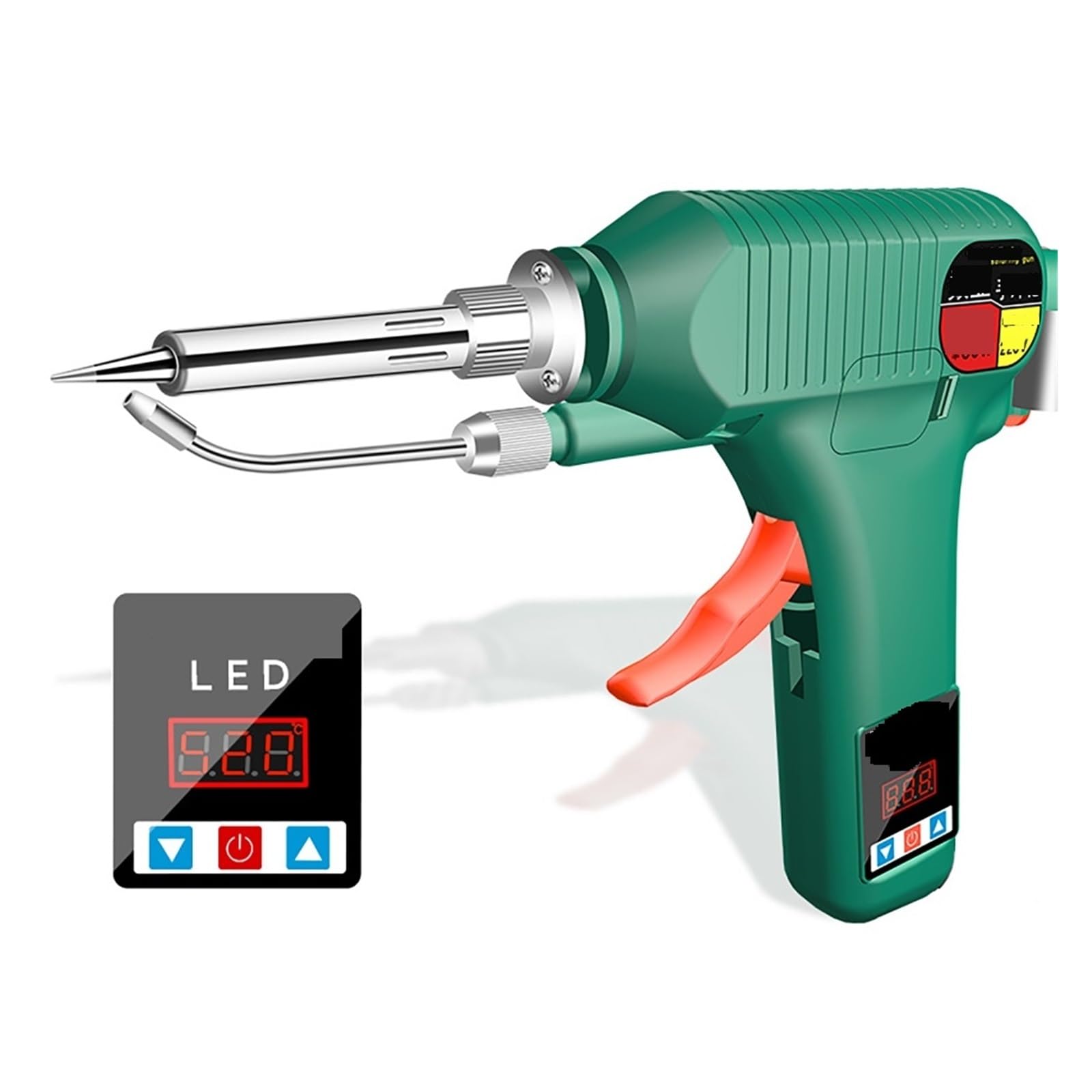 Zestaw lutownicy, 80W lutownica elektryczna, DIY przenośny pistolet spawalniczy naprawa elektronarzędzi 180-520 ℃ ogrzewanie wewnętrzne, cyfrowy wyświetlacz LED do metalu, elektryki, majsterkowania (