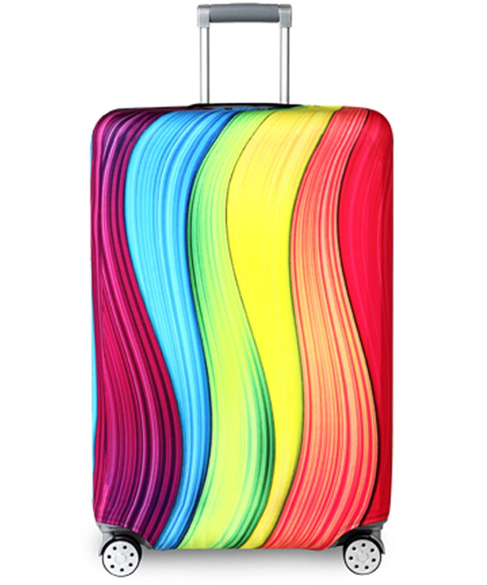 YEKEYI pokrowiec na walizkę podróżną z zamkiem błyskawicznym, można prać, nadruk, pokrowiec na bagaż, 45-81 cm, Tęcza, XL