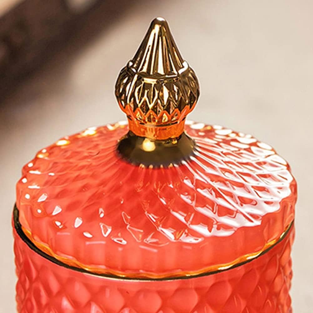 Memorials Urns,Handcrafted Funeral Urn for Ashes,Forever Memory Box Memorial Ceramic Pet Urn for Small Dogs, Cats,Rabbits, Small Animals(Glass) (Color : Pink) (Orange)