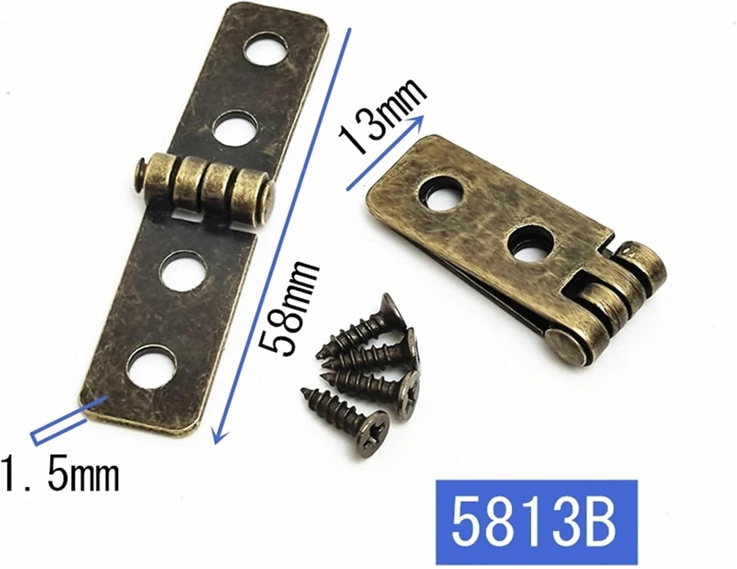 4穴家具折りたたみキャビネットドアヒンジ6個 58 x 13mm