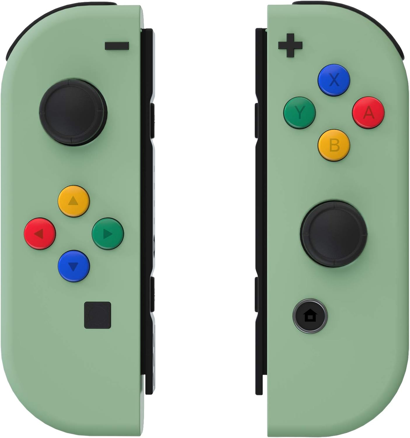 eXtremeRate Matcha Green Soft Touch Grip Joycon Housing Shell with ABXY Direction Buttons for Nintendo Switch, Replacement Faceplate for Nintendo Switch Dock – Joy-Con Dock NOT Included