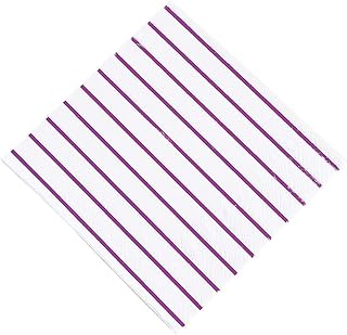 Fun Express - Purple Metallic Stripe Bev Nap for Party - Party Supplies - Print Tableware - Print Napkins - Party - 32 Pieces
