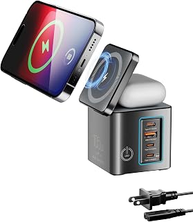 6-in-1 Charging Station for Apple 105W, Magnetic Wireless Charger, Wireless Charger Stand, Fast Charging Stand Dock, Folda... Price In India