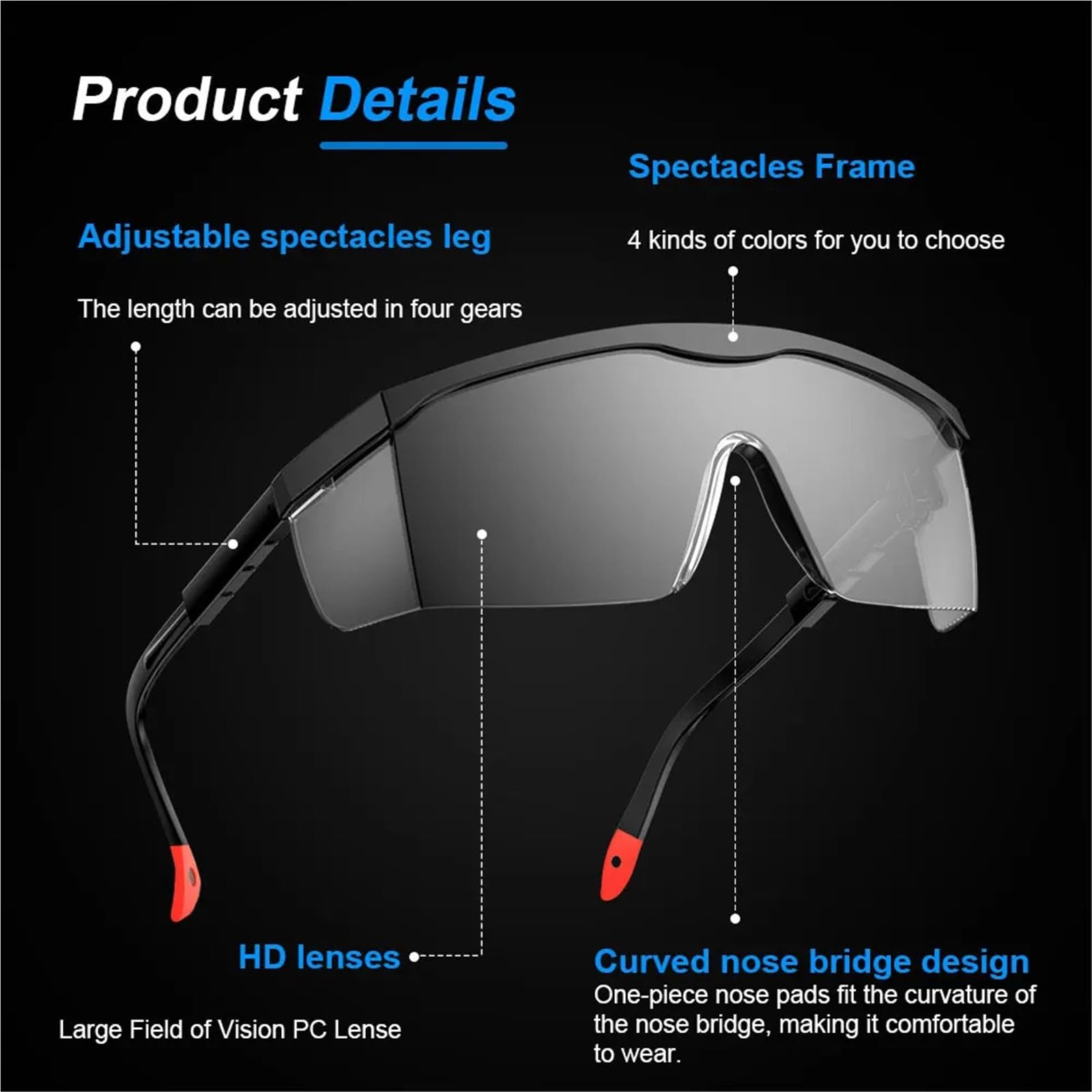 Genérico 10 gafas de seguridad Z87 - UV400 antivaho y antipolvo for conducir, trabajar y andar en bicicleta